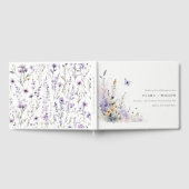 Soft Lilac Wildblume Butterfly Garden Wedding Gästebuch (Voll)