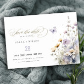 Soft Lilac Wildblume Butterfly Garden Wedding Save The Date