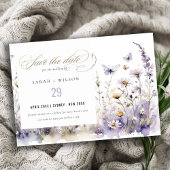 Soft Lilac Wildblume Butterfly Garden Wedding Save The Date