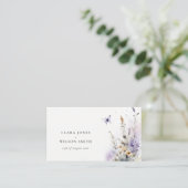 Soft Lilac Wildblume Butterfly Wedding Website Begleitkarte (Stehend Vorderseite)