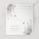 Soft Lilac Wildblume Butterfly Wedding Website Platzkarte (Außenseite Aufgefaltet)