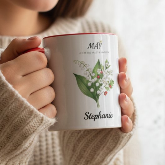 Soft Lily of the Valley – May Birth Month Tasse