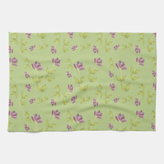 Soft Limon und Raspberry Floral Kitchen Geschirrtuch (Horizontal)