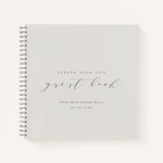 Soft Linen Budget Wedding Gästebuch Notizblock (Vorderseite)