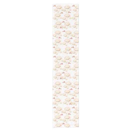 Soft Lotus Blossom & Butterfly Glühtablette Kurzer Tischläufer (Vorderseite)