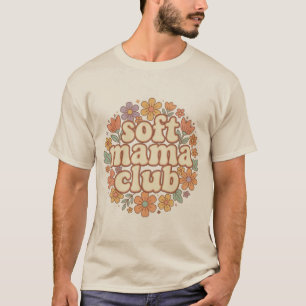 Soft Mama Club Retro Groovy Daisy Blumen-Design T-Shirt