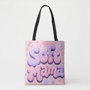 Soft Mama Retro-Blasen-Typografie Tasche