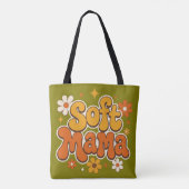 Soft Mama Retro Blumen Groovy Design | Cute Boho  Tasche (Rückseite)
