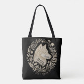 Soft Mama Vintage Wolf Blumenkranz Boho Botanika Tasche (Rückseite)