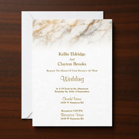 Soft Marble Fade Wedding Invitation Einladung