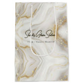 Soft Marble Glam Salon Bag - Modernes, bearbeitbar Mittlere Geschenktüte (Rückseite)