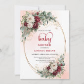 Soft Marsala Floral Baby Shower Invitation Einladung (Vorderseite)
