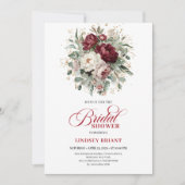 Soft Marsala Flowers Bridal Shower Invitation Einladung (Vorderseite)