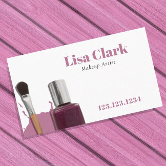 Soft Mauve Brush Beauty Tools Makeup Artist Visitenkarte