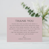 Soft Mauve Pink Wedding | Elegant Romantic Chic Dankeskarte (Stehend Vorderseite)