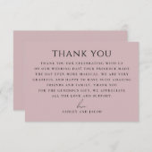 Soft Mauve Pink Wedding | Elegant Romantic Chic Dankeskarte (Vorne/Hinten)