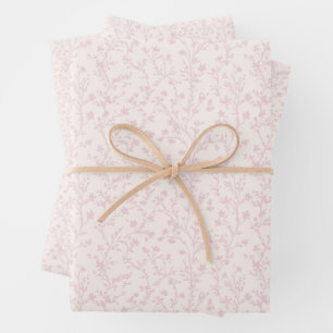 Soft Meadow Blush Rosa - Neutral Geschenkpapier Set