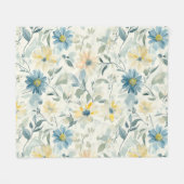 Soft Meadow Daisy Watercolor Fleecedecke (Vorderseite (Horizontal))