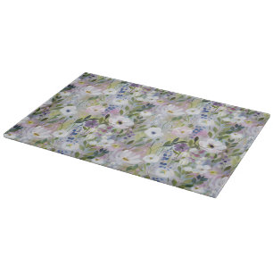 Soft Meadow Floral Aquarell Schneidebrett