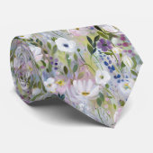 Soft Meadow Floral Wasserfarbe Krawatte (Gerollt)