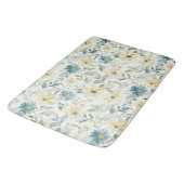 Soft Meadow Gänseblümchen Aquarell Badematte (Schrägansicht)
