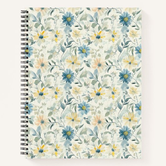 Soft Meadow Gänseblümchen Aquarell Notizblock (Vorderseite)