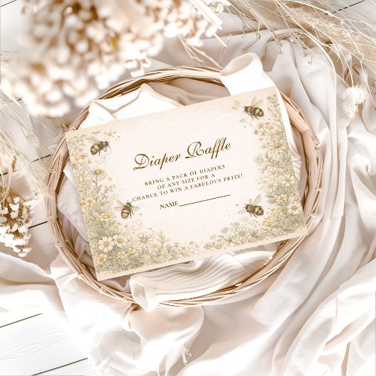 Soft Meadow Honey Bee Diapper Raffle Begleitkarte