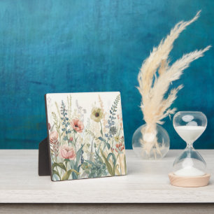 Soft Meadow Impression - Botanische Wand in Aquare Fotoplatte
