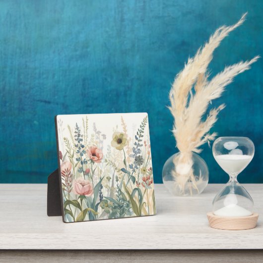 Soft Meadow Impression - Botanische Wand in Aquare Fotoplatte (InSitu)