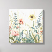 Soft Meadow Impression - Botanische Wand in Aquare Leinwanddruck (Vorderseite)