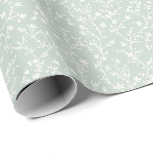 Soft Meadow Neutral - Gedämpfte Salbei Geschenkpapier (Rolleneckpunkt)