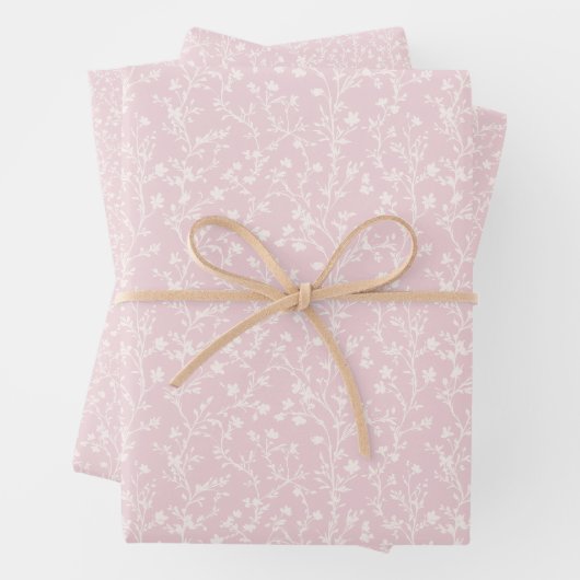 Soft Meadow Neutral - Rosafarben Geschenkpapier Set (Beispiel)