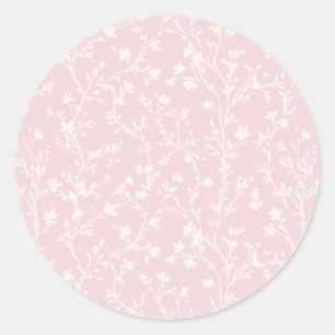 Soft Meadow Neutral - Rosafarben Runder Aufkleber