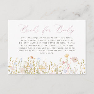 Soft Meadow Pink Script Books für Baby Begleitkarte