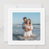 Soft Minimal Square Photo Wedding Invitation  Einladung (Rückseite)