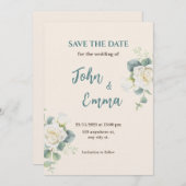 Soft Minimalist Save the Date | Editable Template  Einladung (Vorne/Hinten)