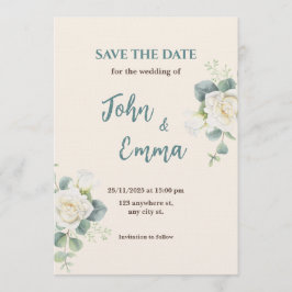 Soft Minimalist Save the Date | Editable Template Einladung