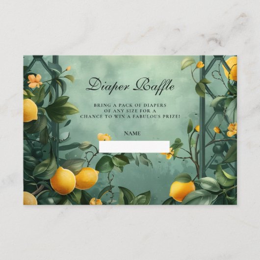 Soft Mint Citrus Diapper Raffle Begleitkarte (Vorderseite)