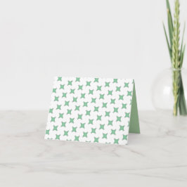 Soft Mint Cross-Star Pattern Thank You Card Dankeskarte