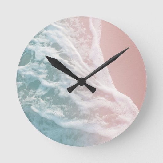 Soft Mint Pink Ocean Dream Waves #1 #water #decor Runde Wanduhr (Vorderseite)