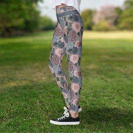 Soft Mled Peony Pattern mit Ihrem eigenen Angebot Leggings
