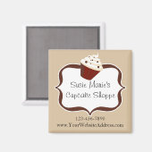 Soft Mocha Streifen Personalisiert Cupcake Magnet (Vorderseite/Rückseite)