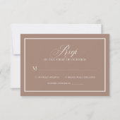 Soft Mocha Taupe | Luxe Neutral Wedding RSVP Karte (Vorderseite)