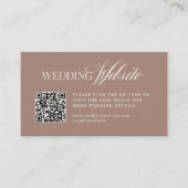 Soft Mocha Taupe | Luxe Wedding Website QR Code Begleitkarte (Vorderseite)