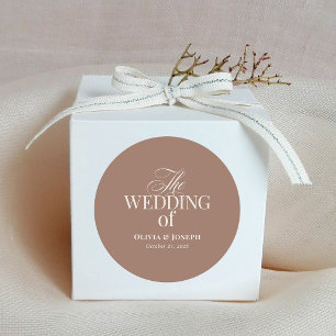 Soft Mocha Taupe Neutrale Luxus-Hochzeit Runder Aufkleber