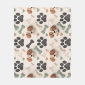 Soft Modern Farmhouse Paw Print Fleece Pet Blanket (Vorderseite)