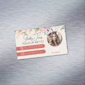 Soft modern floral Makeup Artist MUA Foto Magnetische Visitenkarte (Beispiel)