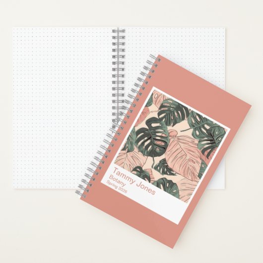 Soft Monstera Terracotta Pattern Swatch Small Notizblock (Innen)