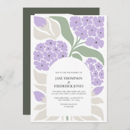 Soft Moss Abstract Floral Modern Spring Wedding Einladung