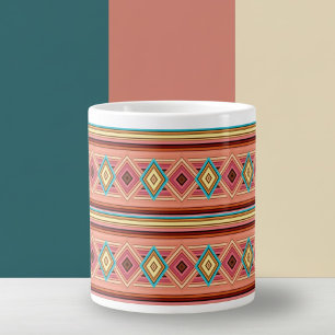Soft Multi-Colored Diamond & Stripes Spezial-Tasse Jumbo-Tasse